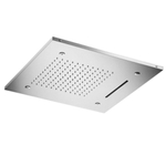 Hotbath Mate inbouwhoofddouche vierkant 50x50cm met cascade en spray nikkel geborsteld SW22818