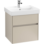 Villeroy & Boch Collaro wastafelonderkast 55.4x54.6cm 2 lades Soft grey SW479517