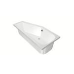 Xenz Lagoon compact ligbad - 160x75cm - met overloop - zonder afvoer - Hoekopstelling links - Acryl Wit SW102948