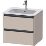 Duravit Ketho 2 wastafelonderbouwkast met 2 laden 61x48x55cm met grepen antraciet taupe supermat SW772426