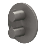 IVY Pact Afbouwdeel - voor Inbouwthermostaat - 1 stopkraan - rond rozet - Geborsteld metal black PVD SW1030985