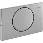 Geberit Mambo bedieningplaat met frontbediening voor toilet 24.6x16.4cm zilver 0704482