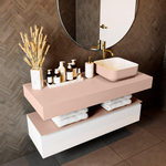 Mondiaz TOP 51 Vrijhangend Topblad - 120x51x12cm - geschikt voor waskom - Solid surface - Rosee SW1021390