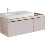 Geberit Citterio onderbouwkast met 2 laden 133.4x55.4x50.4cm met opbergruimte rechts voor wastafel met afleg rechts beige/taupe SW297155