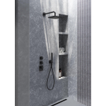 Hotbath Gal IBS40 regendoucheset inbouw - 2 functies - 35cm wandarm - 22cm vierkante hoofddouche - Gunmetal geborsteld PVD SW656370