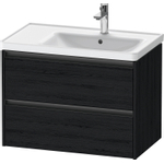 Duravit Ketho 2 wastafelonderbouwkast met 2 laden voor waskom rechts 78.4x45.5x54.9cm met grepen antraciet eiken zwart mat SW772030