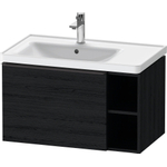 Duravit D-Neo badkamermeubelset78.4x44x45.2cm 1 lade met softclose Eiken (zwart) Mat incl. wastafek 1 kraangat rechthoek keramiek wit SW798571