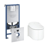 GROHE Sensia Arena Douche WC set - inbouwreservoir geintegreerde netspanning- en douchewc aansluiting - diepspoel - spoelrandloos - met zitting - glans wit SW1017086