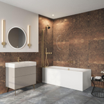 Crosswater Asura scharnierend badscherm - 90x150cm - geborsteld messing SW1176524