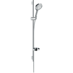 Hansgrohe Raindance Select S Unica`s Puro Glijstangset - 3jet - PowderRain handdouche 90cm - Isiflex doucheslang 160cm - zeepschaal - chroom SW204699