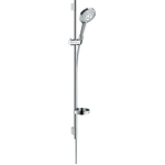 Hansgrohe Raindance Select S Unica`s Puro glijstangset met Raind. Select S 120 3jet PowderRain handdouche 90cm met Isiflex`B doucheslang 160cm en zeepschaal chroom SW204699