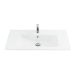 Sanicare Q7 wastafel 85x45cm 1 kraangat met overloop rechthoek keramiek wit SW536834