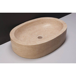 Forzalaqua Firenze waskom 50x30x12cm Ovaal Natuursteen Travertin gezoet FO100020