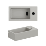 Clou Flush 3 fontein 36x18cm met kraangat rechts mat grijs keramiek SW795722