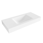 Mondiaz CLOUD Talc Vrijhangende wastafel - 100cm - wasbak midden - rand 12cm - Solid surface Talc SW428732