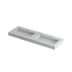 INK Pitch wastafel - 140x45x9cm - 2 wasbakken - 2 kraangaten - drain keramiek Calacatta mat SW693504
