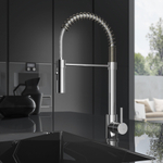 Hotbath Fellow keukenmengkraan met draaibare uitloop en flexibele uittrekbare handdouche chroom SW74099