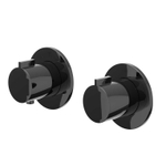 IVY Pact Afbouwdeel - voor Inbouwthermostaat - 2-weg stop-omstel - Symmetry - rond rozet - Zwart chroom PVD SW1030984