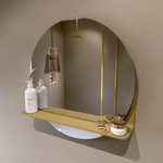 Mondiaz SPOT Badkamerspiegel - rond 60cm - spiegelplanchet - kleur Oro SW1235572