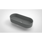 Arcqua Case waskom - 60x26cm - Ovaal - Cast marble Grijs Mat SW767313