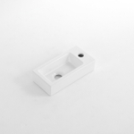 QeramiQ Fuente Fontein - 38x18.5x9cm - keramiek - kraangat rechts - Glans wit SW1122445