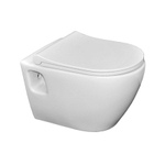 Sanicare Rondo wandcloset inclusief Rondo Slim toiletzitting 51x36cm keramiek wit SW419773