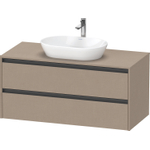 Duravit Ketho 2 wastafelonderbouwkast incl. consoleplaat met 2 laden 120x55x56.8cm met handgrepen antraciet Linnen mat SW772871