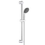 GROHE Vitalo Start 100 glijstangset - 60cm - ronde handdouche - 3 straalsoorten - gladde doucheslang - chroom/zwart 4357755