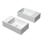 INK Contra Fontein - 40x22x10cm - wasbak rechts - 0 kraangaten - polystone wit glans SW352201