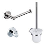 Fortifura Calvi Toiletset - toiletborstelhouder - open - handdoekhaak - toiletrolhouder - zonder klep - chroom SW809444