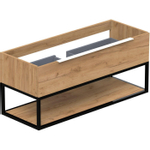 Thebalux Type onderbouwkast 120x45x50cm 1x uitsparing opbouwgreep wit mat 1 softclose lade standaard greep MDF/spaanderplaat/metaal sequoia SW768924