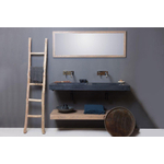 Forzalaqua Bellezza Doppio wastafel 160.5x51.9x9cm Rechthoek 2 kraangaten 2 wasbakken Natuursteen Graniet gezoet SW369892