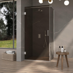 Fortifura Galeria Douchecabine - 100x100x200cm - scharnieren - deurgreep - vlak - rookglas - Chroom SW1222137