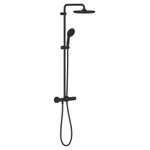 Grohe Vitalio Startdouchesysteem m. douchekraan thermostatisch m. aquadimmerm. hoofddouche Ø25cm en handdouche Ø11cm m. 2 st.mat zwart SW1126877