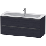 Duravit Ketho 2 wastafelonderbouwkast met 2 laden voor enkele wastafel 121x48x55cm met grepen antraciet eiken zwart mat SW772868