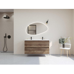 HR badmeubelen Infinity XXL 3D Badkamermeubelset - 120 cm - 2 keramische wasbakken gala wit - 2 kraangaten - 2 lades - charleston SW863520