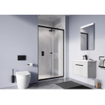 Crosswater Clear 6 Schuifdeur - 110cm - Matt Black SW876122