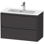 Duravit Ketho 2 wastafelonderbouwkast met 2 laden 81x39x54.9cm met grepen antraciet grafiet supermat SW771855
