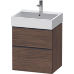 Duravit D-Neo wastafelonderkast 58.4x62.5x44.2cm 2 lades Noten (donker) Mat SW641006