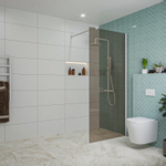 Fortifura Galeria inloopdouche - 90x200cm - rookglas - wandarm - mat wit SW876890