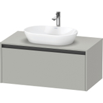 Duravit Ketho 2 wastafelonderbouwkast incl. consoleplaat met 1 lade 100x55x45.9cm met handgreep antraciet betongrijs mat SW771814