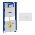 Geberit Duofix Element - UP 320 - QeramiQ metal bedieningsplaat - wand 112cm - rechthoekige knoppen - metaal wit mat SW976102
