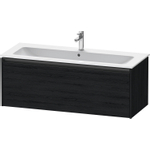 Duravit Ketho 2 wastafelonderbouwkast met 1 lade voor enkele wastafel 121x48x44cm met greep antraciet eiken zwart mat SW772845