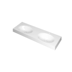 INK Smooth wastafel - 140x45x9cm - 2 wasbakken - 2 kraangaten - polystone wit glans SW798277