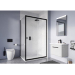 Crosswater Clear 6 Zijwand - 76x195cm - 6mm - helder veiligheidsglas - mat zwart SW876120