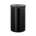 Brabantia Wasbox - 60 liter - kunststof deksel - uitneembare waszak - matt black/donker grijs SW1026534