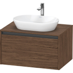 Duravit Ketho 2 wastafelonderbouwkast incl. consoleplaat met 1 lade 80x55x45.9cm met handgreep antraciet donker noten mat SW771877