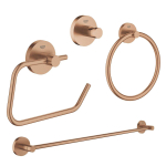 GROHE Essentials accessoireset 4-delig met handdoekring, handdoekhouder, handdoekhaak en toiletrolhouder zonder klep brushed warm sunset SW529106