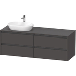 Duravit Ketho 2 wastafelonderbouwkast incl. consoleplaat met 4 laden voor waskom links 160x55x56.8cm met handgrepen antraciet grafiet mat SW772982