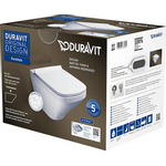 Duravit DuraStyle wandclosetset diepspoel spoelrandloos 37x54cm met softclose closetzitting Wondergliss wit SW358499